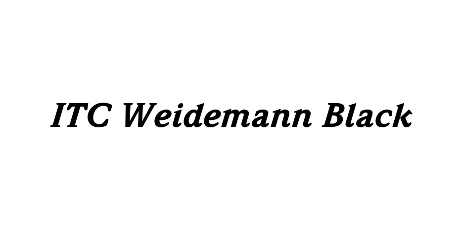 Fonte ITC Weidemann Black