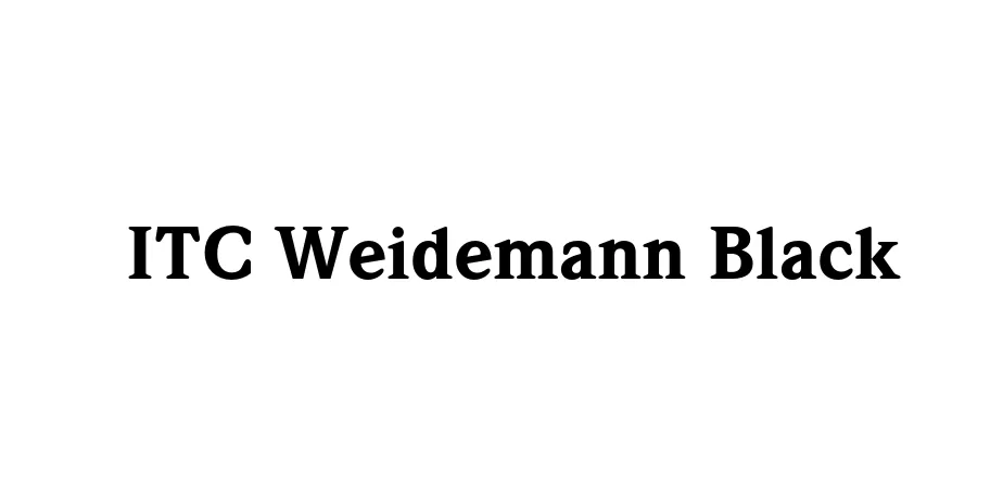 Fonte ITC Weidemann Black