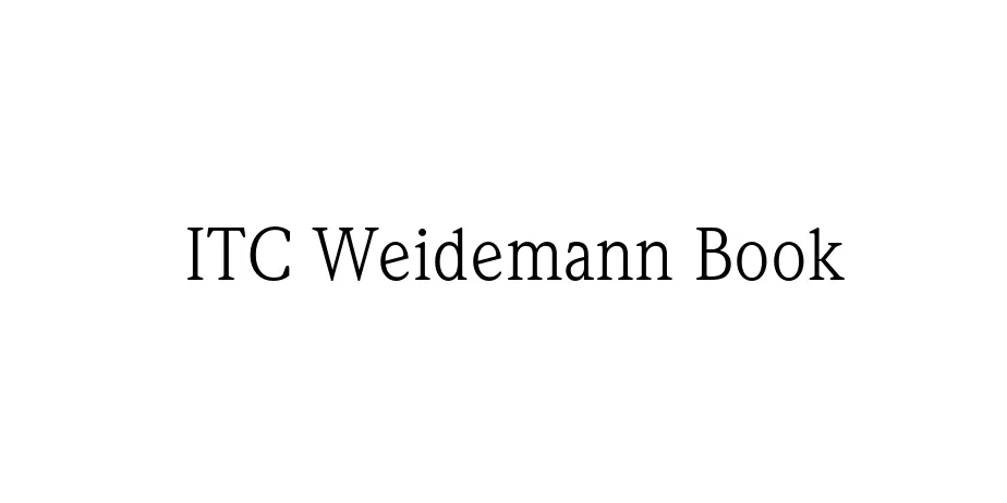 Fonte ITC Weidemann Book