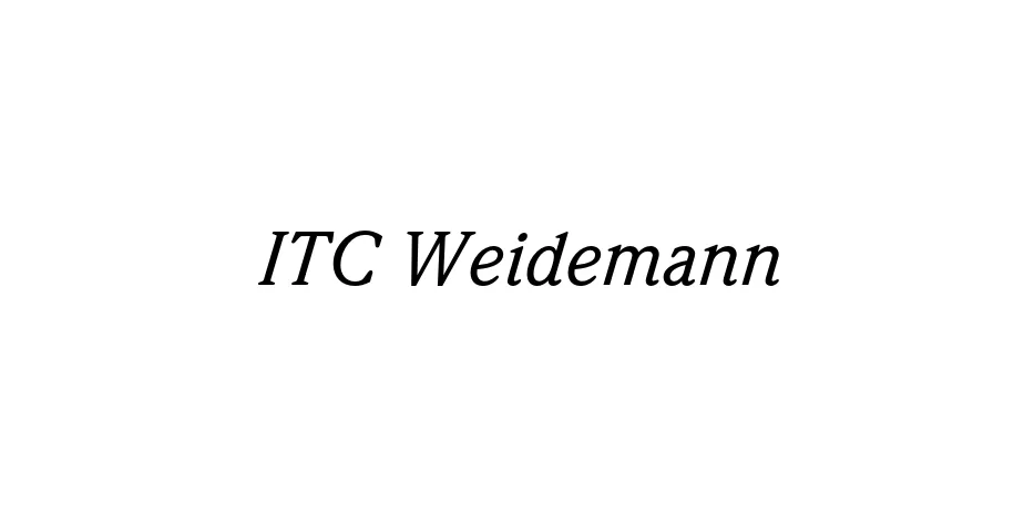 Fonte ITC Weidemann