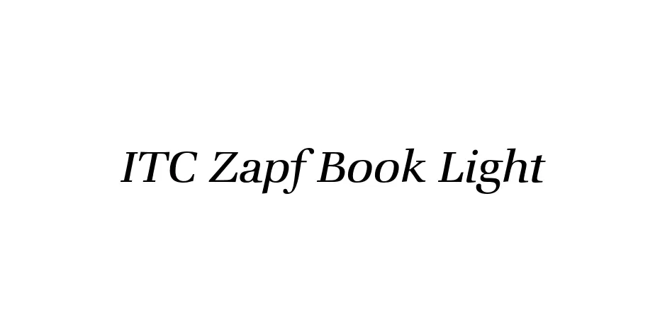 Fonte ITC Zapf Book Light