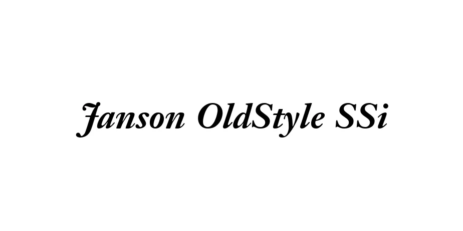 Fonte Janson OldStyle SSi