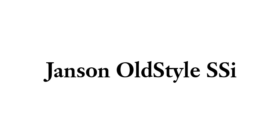 Fonte Janson OldStyle SSi