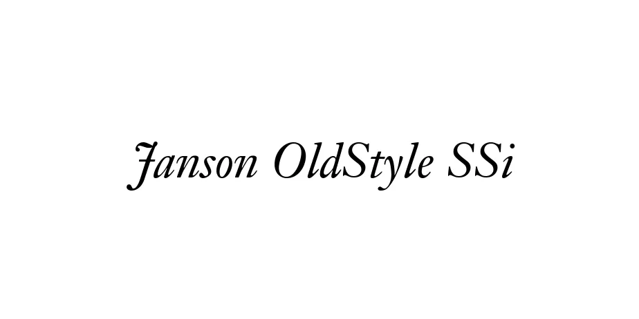 Fonte Janson OldStyle SSi