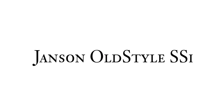 Fonte Janson OldStyle SSi