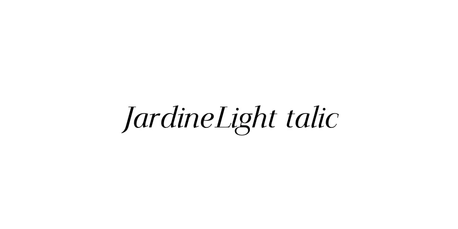 Fonte JardineLightItalic