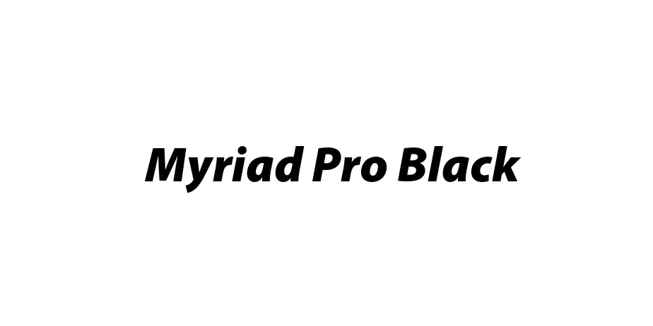 Fonte Myriad Pro Black