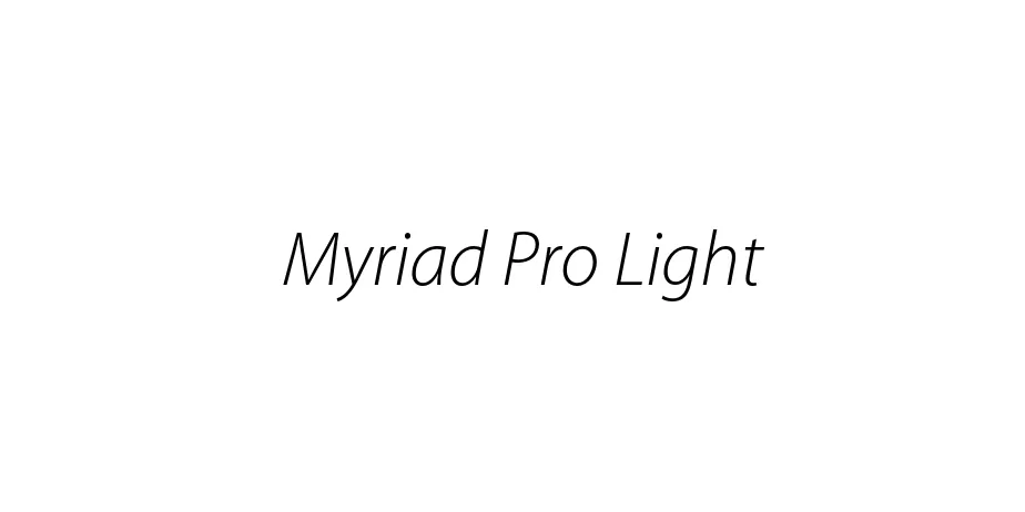 Fonte Myriad Pro Light