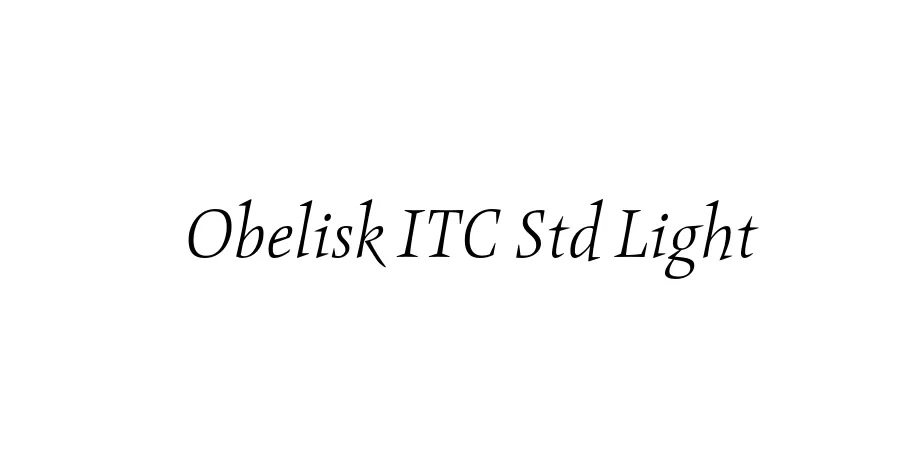 Fonte Obelisk ITC Std Light