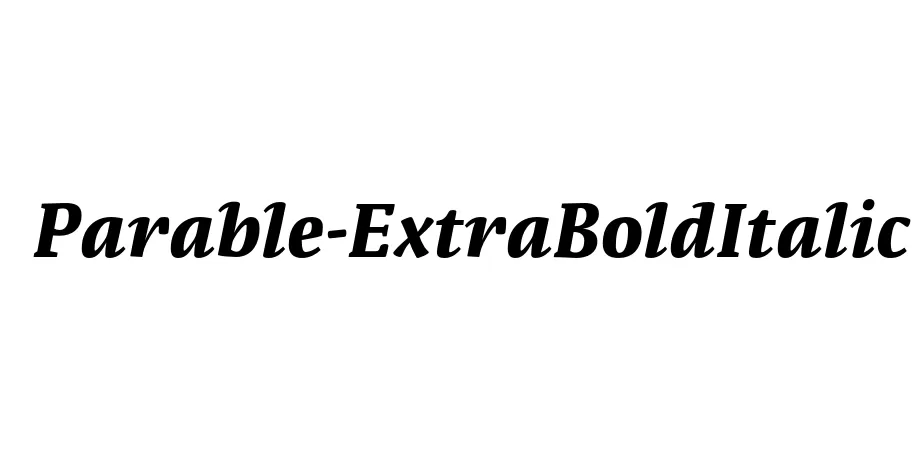 Fonte Parable-ExtraBoldItalic