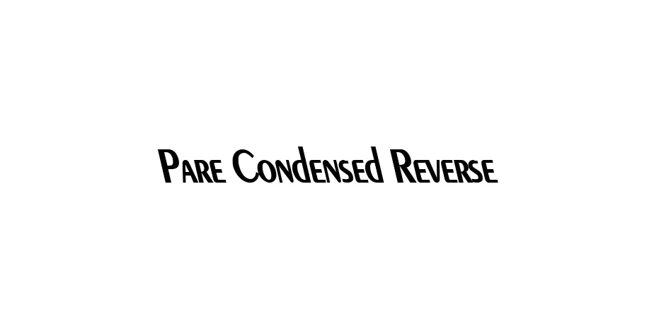 Fonte Pare Condensed Reverse