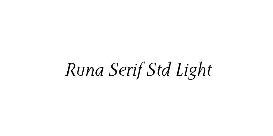 Fonte Runa Serif Std Light