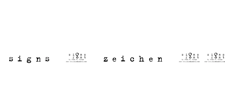 Fonte signs - zeichen 20