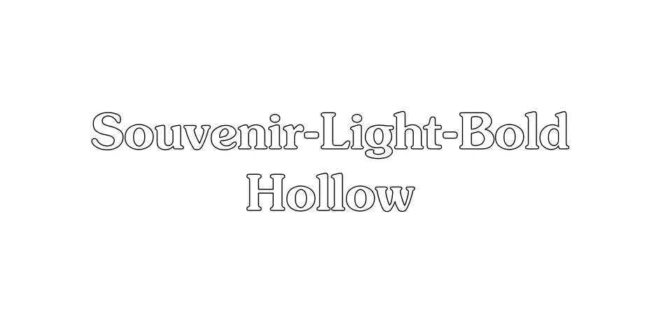 Fonte Souvenir-Light-Bold Hollow