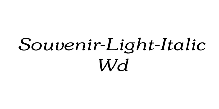 Fonte Souvenir-Light-Italic Wd