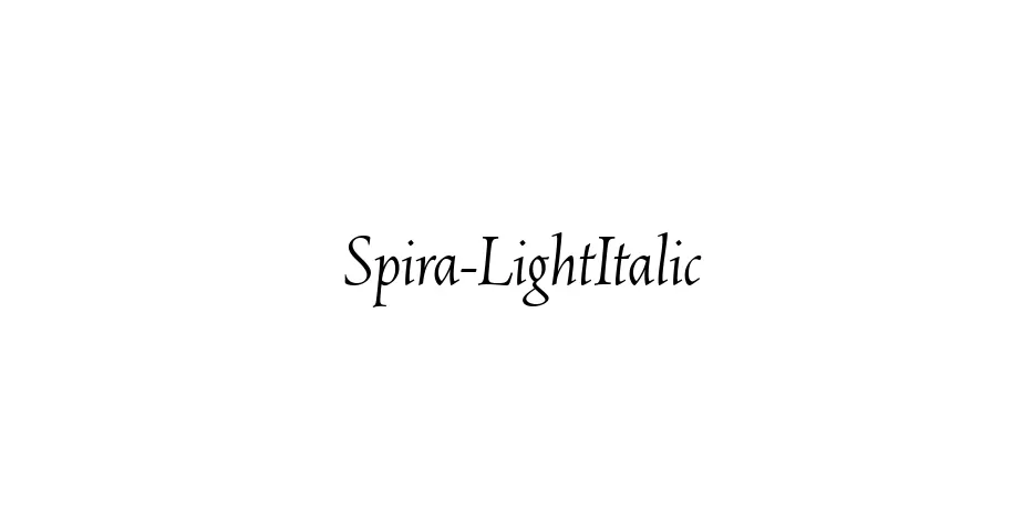 Fonte Spira-LightItalic