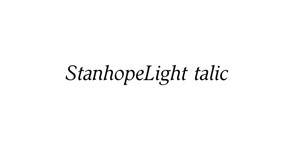 Fonte StanhopeLightItalic