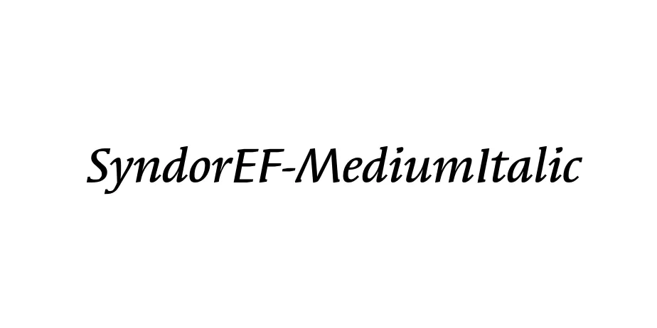 Fonte SyndorEF-MediumItalic