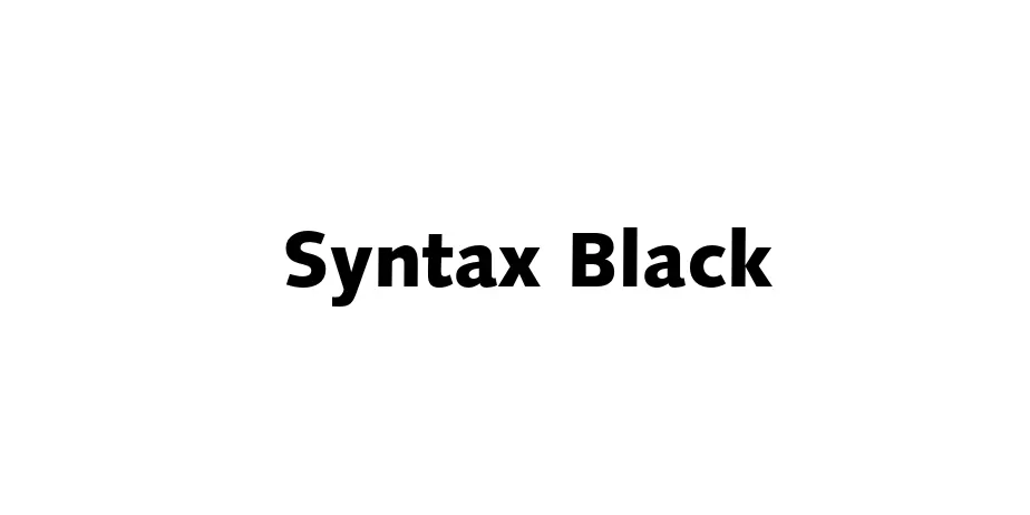 Fonte Syntax Black