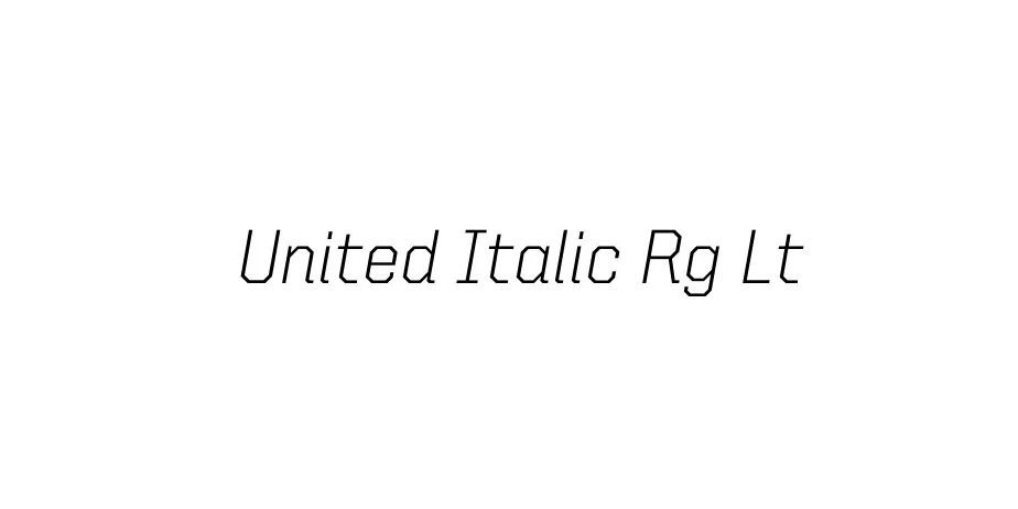 Fonte United Italic Rg Lt