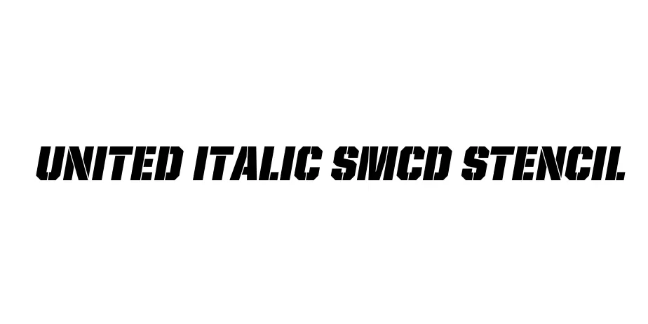 Fonte United Italic SmCd Stencil