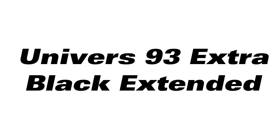 Fonte Univers 93 Extra Black Extended