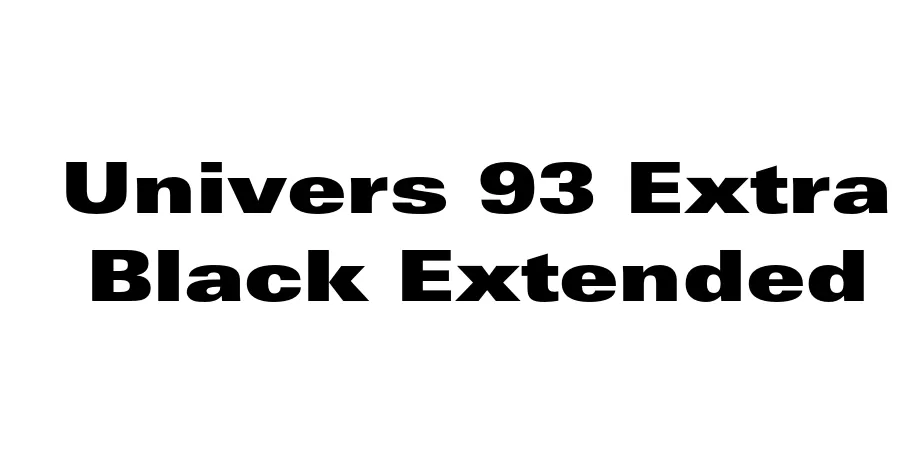 Fonte Univers 93 Extra Black Extended