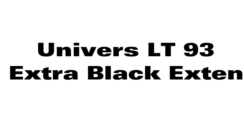 Fonte Univers LT 93 Extra Black Exten