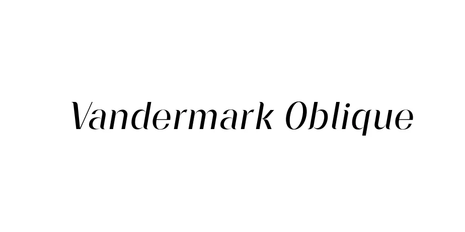 Fonte Vandermark Oblique