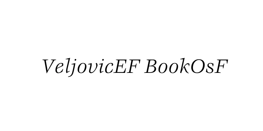 Fonte VeljovicEF BookOsF