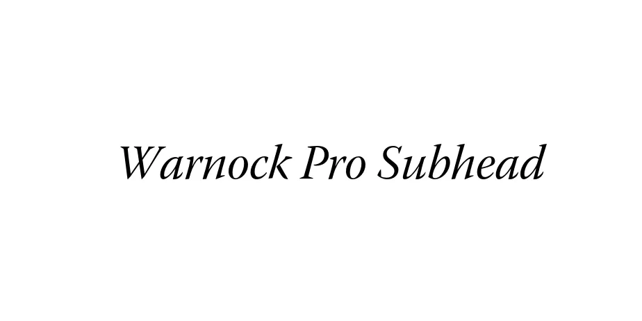 Fonte Warnock Pro Subhead