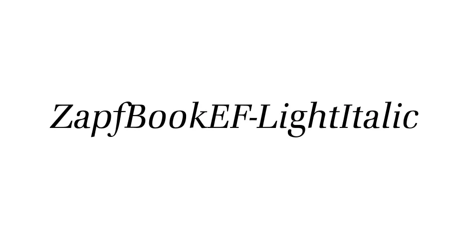 Fonte ZapfBookEF-LightItalic