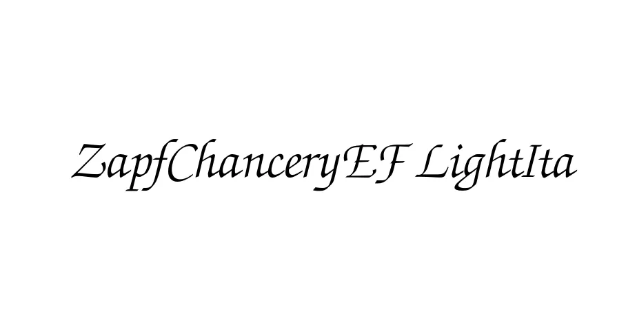 Fonte ZapfChanceryEF LightIta