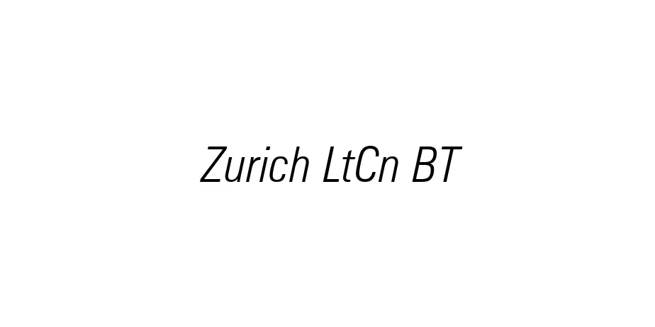 Fonte Zurich LtCn BT