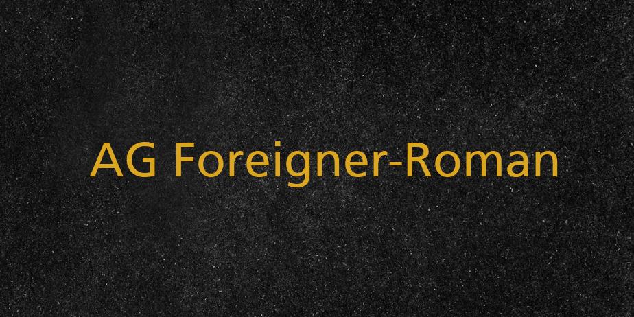 Fonte AG Foreigner-Roman
