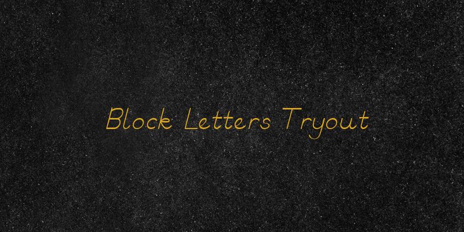 Fonte Block Letters Tryout