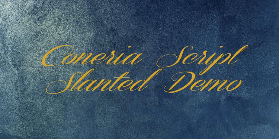 Fonte Coneria Script Slanted Demo