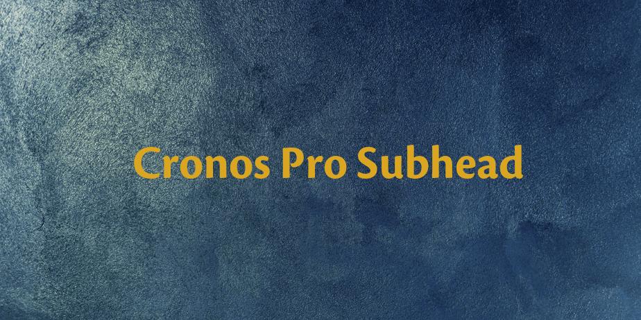 Fonte Cronos Pro Subhead