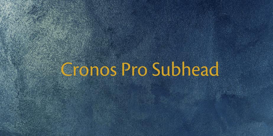 Fonte Cronos Pro Subhead