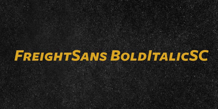 Fonte FreightSans BoldItalicSC