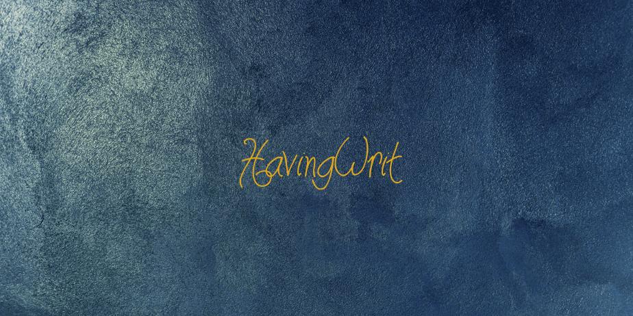 Fonte HavingWrit