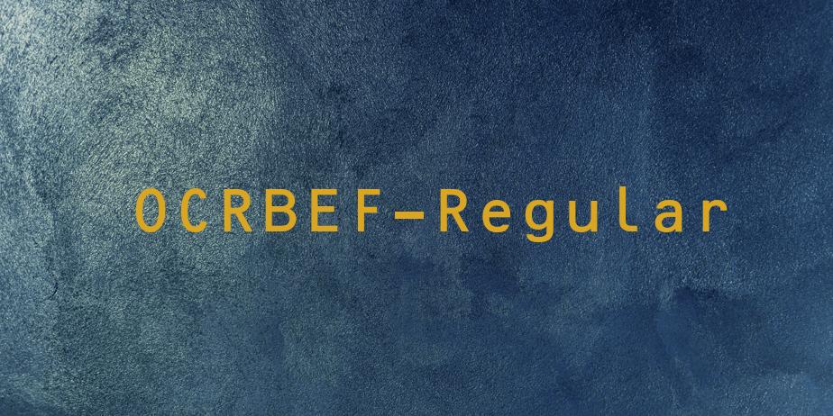 Fonte OCRBEF-Regular