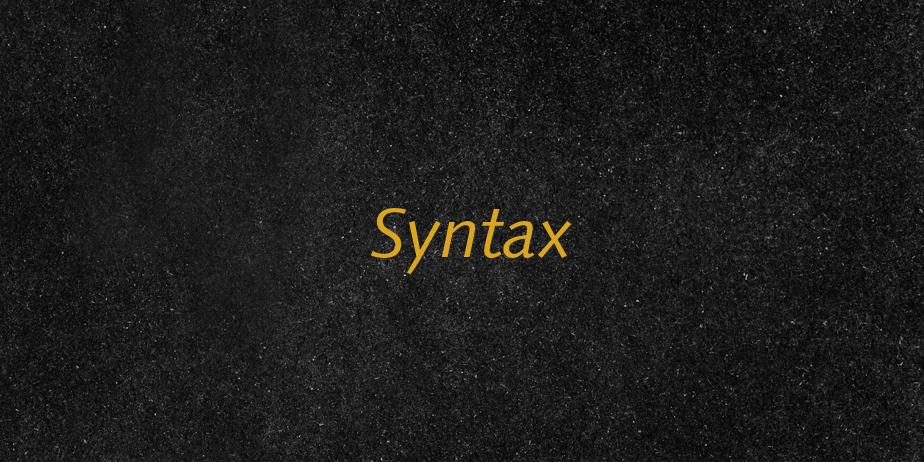 Fonte Syntax
