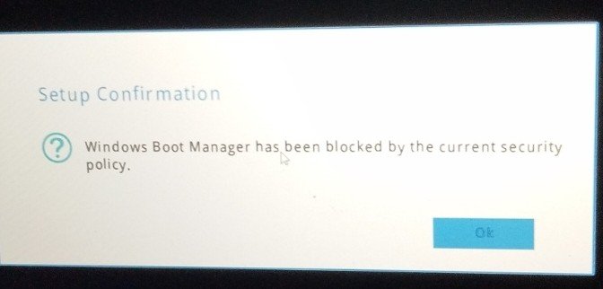 Windows Boot Manager has been blocked Lenovo LOQ